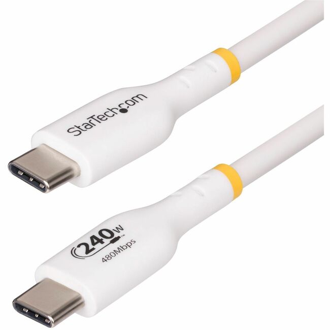 STARTECH 6FT WHITE USB-C CHARGING CABLE USB-IF CERTIFIED USB C CABLE 240W PD EPR