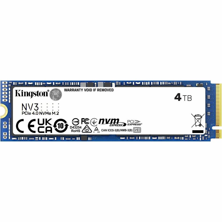 Kingston NV3 4 TB Solid State Drive - M.2 2280 Internal PCI Express NVMe SNV3S/4000G