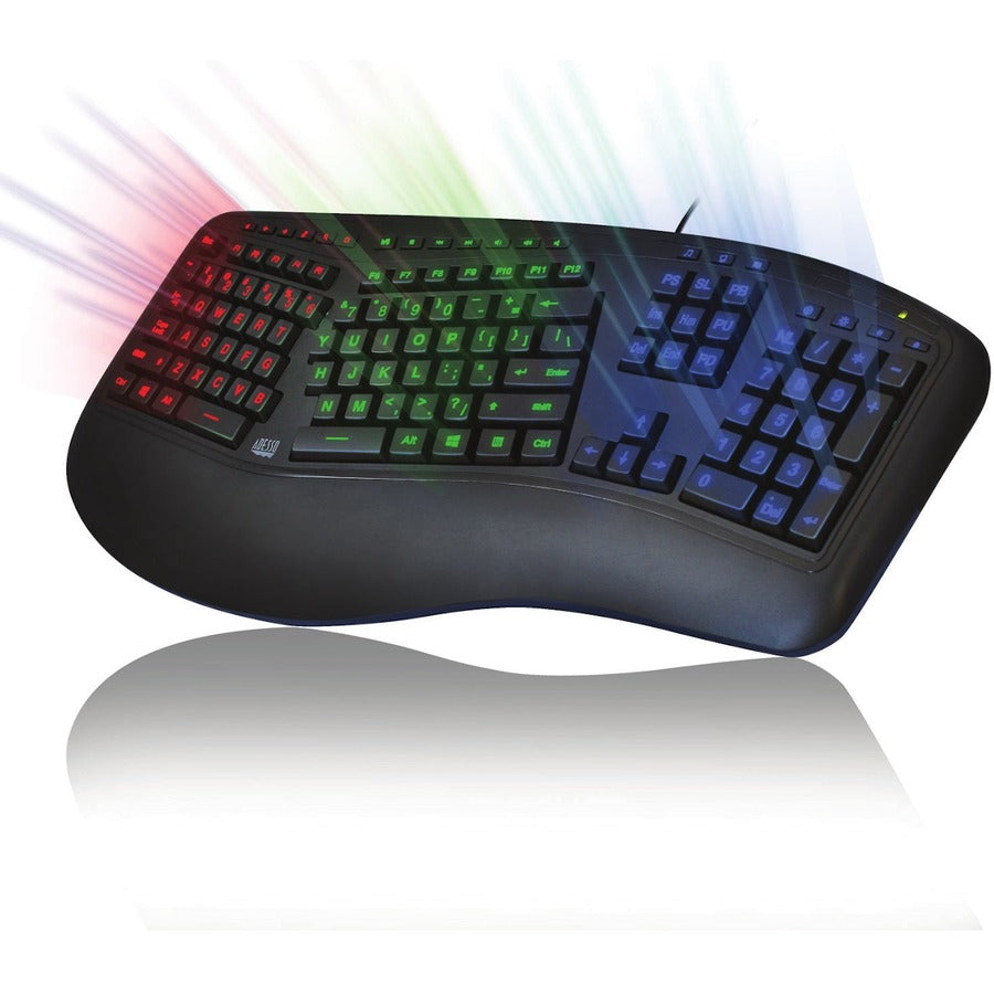 Adesso AKB-150EB-FR Color Illuminated Ergonomic Keyboard
