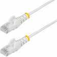 STARTECH 25FT WHITE SLIM CAT6 ETHERNET CABLE, SNAGLESS, 100W POE, UTP, LSZH, 28A