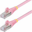 STARTECH 6IN PINK CAT6A ETHERNET CABLE, SNAGLESS RJ45, 10G, 100W POE, S/FTP, LSZ