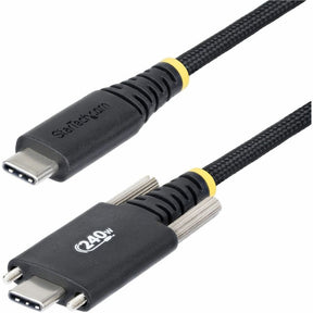 StarTech.com 10ft (3m) USB-C Charging Cable, Side Screw Locking, 240W (5A) PD EPR, Silicone Jacket w/Braid, Rugged USB 2.0 Cord, USB-IF