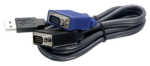 TRENDnet 2-in-1 USB VGA KVM Cable, TK-CU10, VGA/SVGA HDB 15-Pin Male to Male, USB 1.1 Type A, 10 Feet (3.1m), Connect Computers with VGA and USB Ports, USB Keyboard/Mouse Cable & Monitor Cable