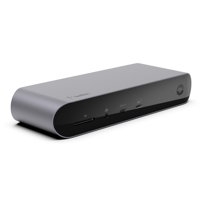 Station d'accueil pour ordinateur portable Belkin Thunderbolt 4 - Hub USB C - Station d'accueil USB C pour MacBook et Windows, alimentation 90 W, écran 8K simple ou double 4K, avec ports Thunderbolt, HDMI, Ethernet, SD et audio