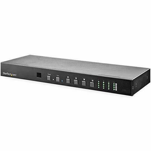 StarTech.com Commutateur matriciel HDMI 4x4 avec contrôle audio et Ethernet - 4K 60 Hz - Boîtier de commutation HDMI - Montable sur rack - Avec contrôle Ethernet et RS232 à distance