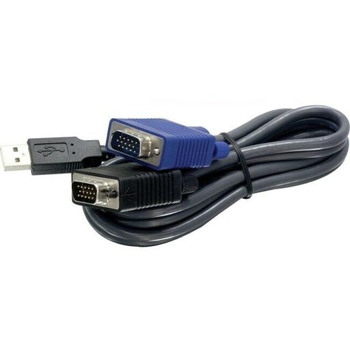 TRENDnet 2-in-1 USB VGA KVM Cable, 1.83m (6 Feet), VGA-SVGA HDB 15-Pin Male to Male, USB 1.1 Type A, Connect Computers with VGA And USB Ports, USB Keyboard-Mouse Cable & Monitor Cable, Black, TK-CU06