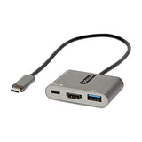 Adaptateur multiport USB C StarTech.com, USB-C vers HDMI 4K, PD Pass-Through 100 W, hub USB 3.0 5 Gbit/s (1xC/1xA), mini station d'accueil USB-C/station d'accueil de voyage