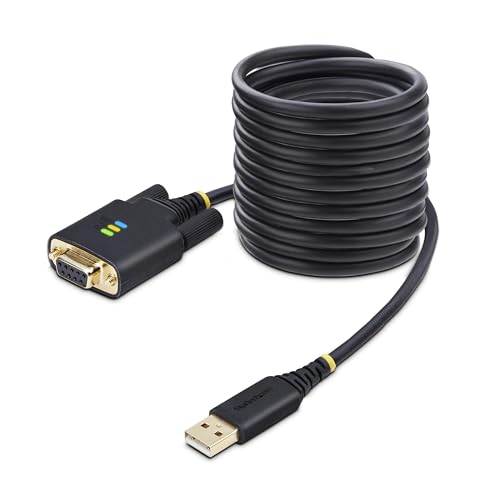 StarTech.com 10ft (3m) USB to Null Modem Serial Adapter Cable, COM Retention, FTDI, RS232, Changeable DB9 Screws/Nuts, Windows/macOS/Linux
