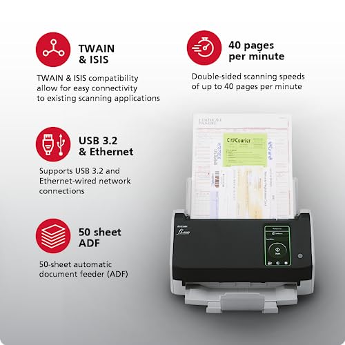 Ricoh fi-8040 ADF/Manual Feed Scanner - 600 dpi Optical