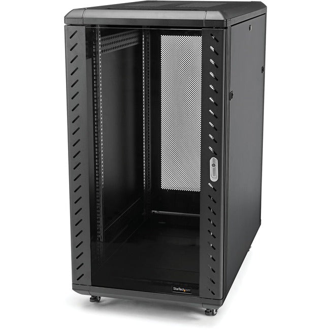 StarTech.com 4-Post 22U Server Rack Cabinet, 19" Data Rack Cabinet for Computer / IT Equipment, Home Network Rack, Half Height Server Rack