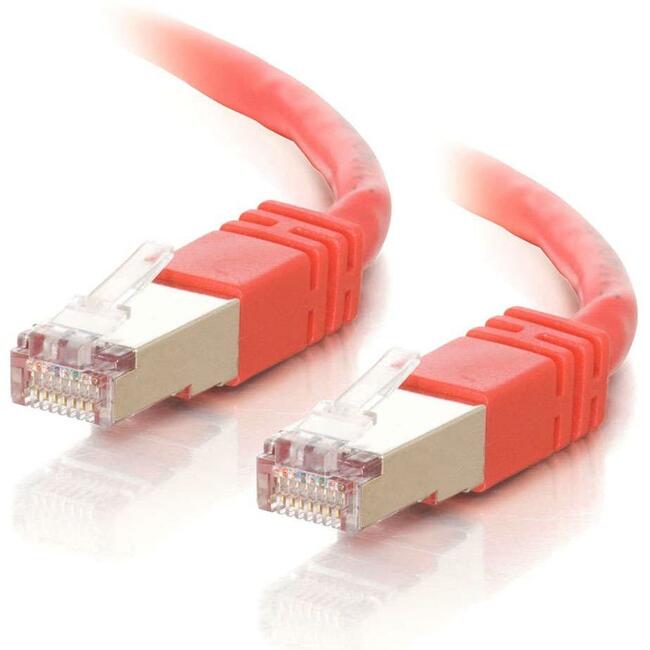 C2G 100 ft Cat5e Molded Shielded Network Patch Cable - Red