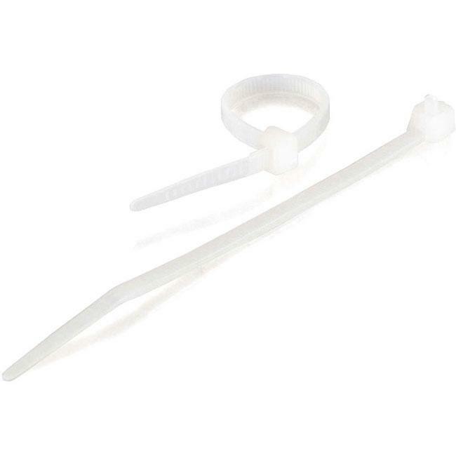 C2G 4in Cable Tie Multipack - 100 Pack - White