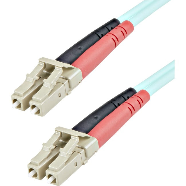 Câble fibre optique multimode LC/UPC vers LC/UPC OM3 StarTech.com de 1 m (3 pi), fibre optique duplex intégral Zipcord, 100 Gbit/s, LOMMF, cordon de raccordement fibre optique LSZH