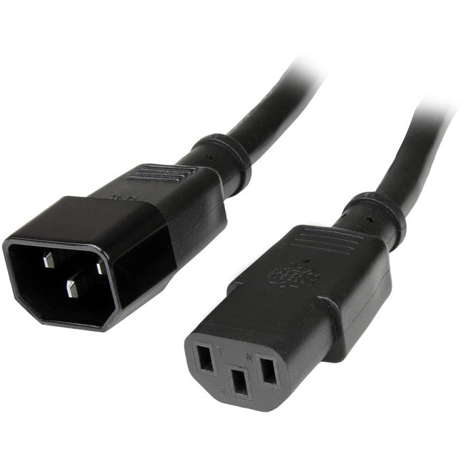 StarTech.com Rallonge d'alimentation de 3 m, C14 vers C13, 10 A 125 V, 18 AWG, rallonge de cordon d'alimentation pour ordinateur, câble d'extension d'alimentation