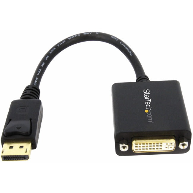 Adaptateur StarTech.com DisplayPort vers DVI, adaptateur DisplayPort vers DVI-D/convertisseur vidéo 1080p, moniteur DP 1.2 vers DVI, connecteur DP verrouillable