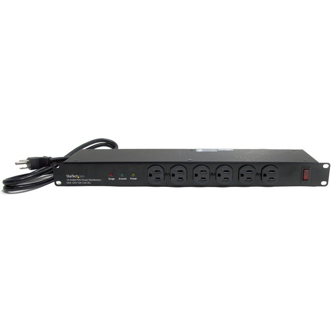 PDU à montage en rack Star Tech.com avec 16 prises et protection contre les surtensions - Unité de distribution d'alimentation 19 pouces - 1U