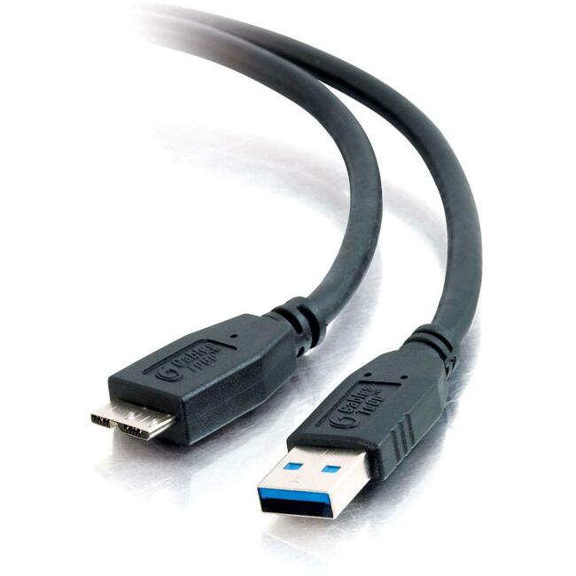 C2G 3.3ft USB A to USB Micro B Cable - USB 3.0 - Black - M/M