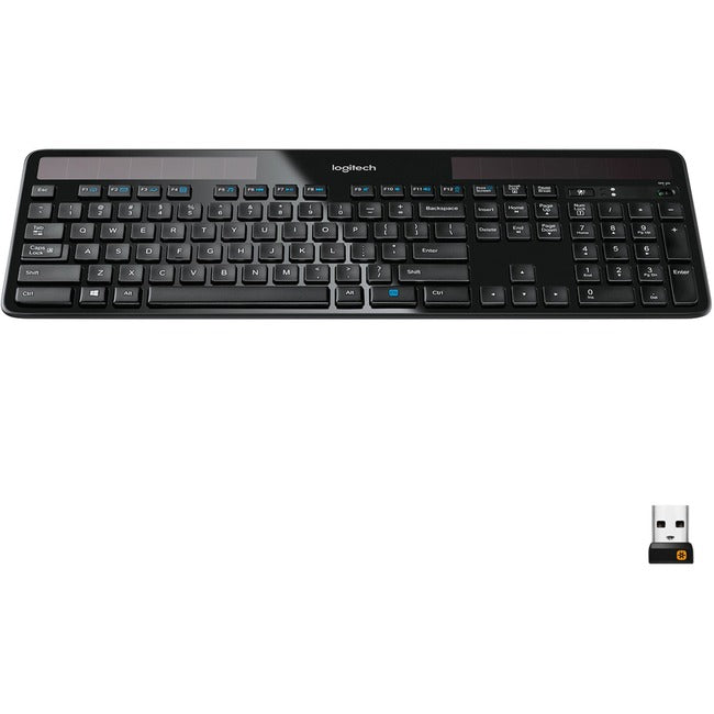 Clavier solaire sans fil Logitech K750 pour Windows, sans fil 2,4 GHz avec récepteur USB Unifying, ultra-mince, compatible avec PC, ordinateur portable