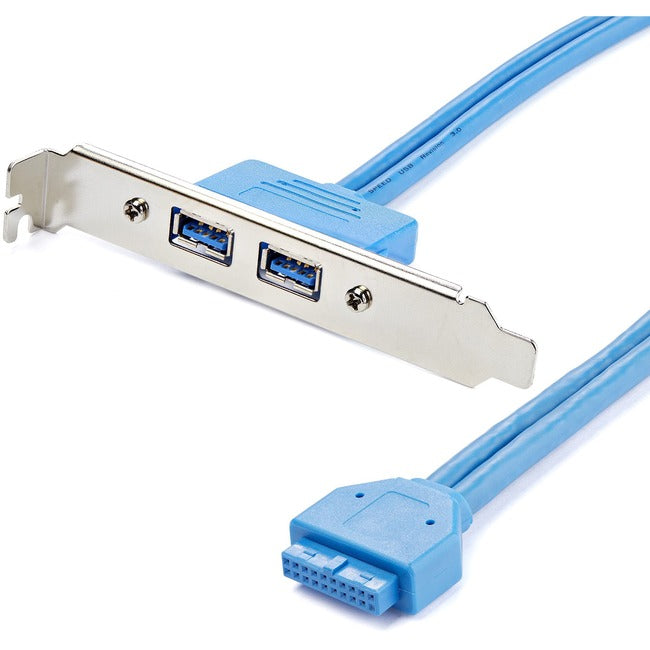 Adaptateur de plaque d'emplacement femelle à 2 ports USB 3.0 (5 Gbit/s) de StarTech.com