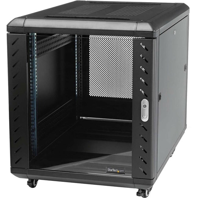 StarTech.com 4-Post 12U Server Rack Cabinet, 19" Data Rack Cabinet for Computer / IT Equipment, Home Network Rack, Half Height Server Rack