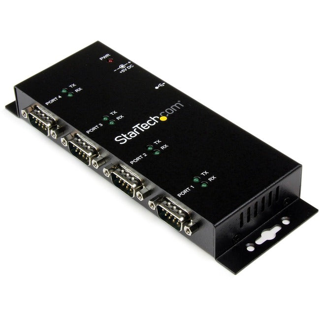 StarTech.com Adaptateur Hub USB vers série - 4 ports - Industriel - Montage mural - Rail DIN - Rétention du port COM - FTDI USB série