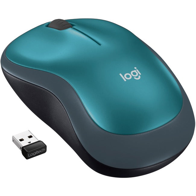 Logitech M185 Wireless Mouse, 2.4GHz with USB Mini Receiver, 12-Month Battery Life, 1000 DPI Optical Tracking, Ambidextrous, Compatible with PC, Mac, Laptop (Blue)