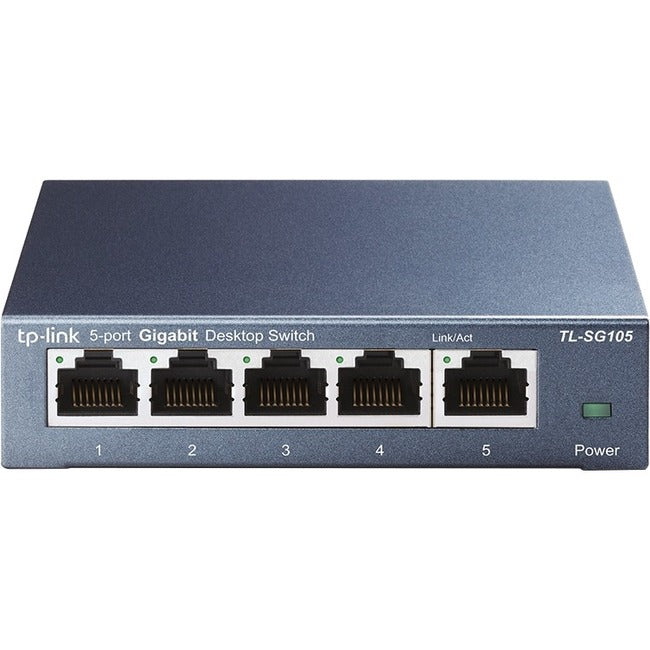 TP-LINK TL-SG105 5-Port 10/100/1000Mbps Desktop Gigabit Steel Cased Switch