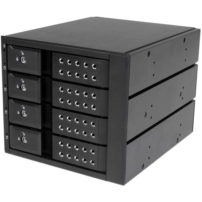 StarTech.com Rack mobile à 4 baies en aluminium sans plateau échangeable à chaud pour disque dur 3,5 pouces SAS II/SATA III - 6 Gbit/s