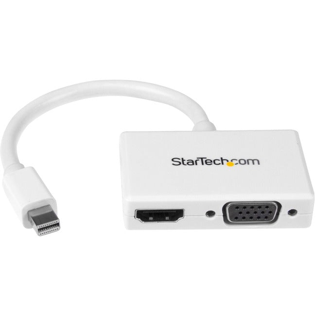 Adaptateur A/V de voyage StarTech.com - Convertisseur Mini DisplayPort vers HDMI ou VGA 2 en 1 - Blanc