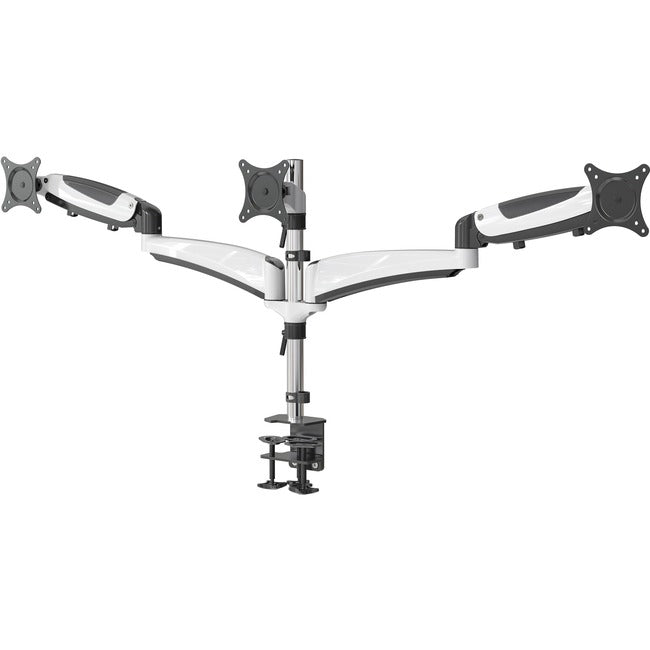 Amer Mounts Hydra3 Clamp Mount for Flat Panel Display, Curved Screen Display - Black, Chrome, White