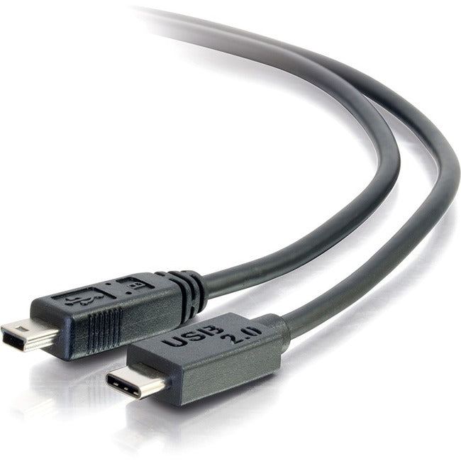 C2G 12ft USB 2.0 USB-C to USB-Mini B Cable M/M - Black