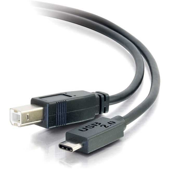 C2G 10ft USB 2.0 USB-C to USB-B Cable M/M - Black