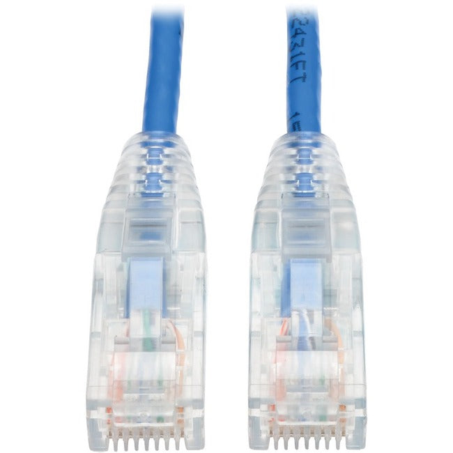 Tripp Lite by Eaton Cat6 Gigabit Snagless Molded Slim UTP Patch Cable (RJ45 M/M), Blue, 1ft