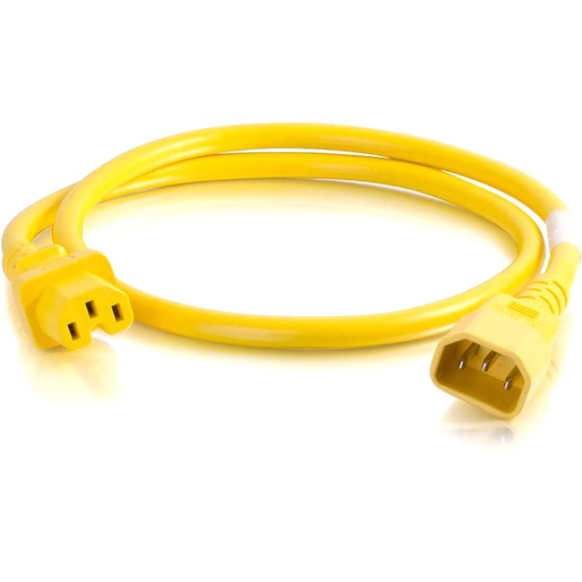 Cordon d'alimentation C2G 2 pieds 18AWG (IEC320C14 à IEC320C13) - Jaune