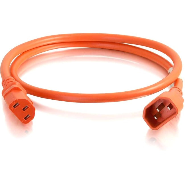 C2G 5ft Computer Power Extension Cord C14 to C13 - 14AWG 15A 250V - Orange