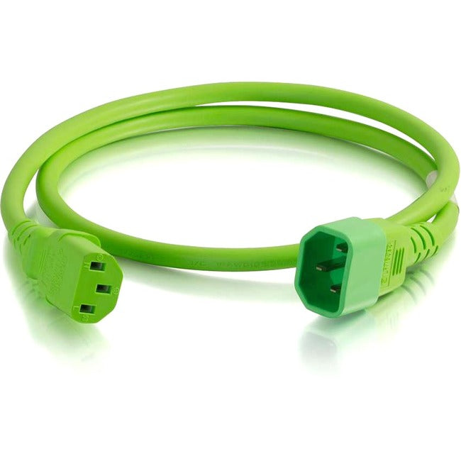 C2G 4ft 14AWG Power Cord (IEC320C14 to IEC320C13) - Green