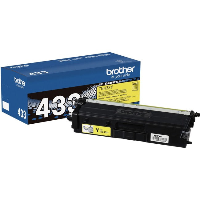 Brother TN433Y Original High Yield Laser Toner Cartridge - Yellow - 1 Each