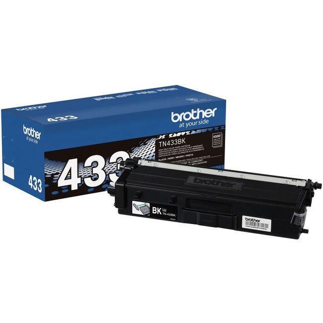 Brother TN433BK Original High Yield Laser Toner Cartridge - Black - 1 Each