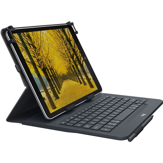 Logitech Universal Folio Keyboard/Cover Case (Folio) for 9" to 10" Amazon, Huawei, Samsung, Apple iPad Air, iPad (4th Generation), iPad (3rd Generation), iPad 2, Galaxy Tab A8, Galaxy Tab A7, Galaxy Tab S7, Galaxy Tab S6, Galaxy Tab S5e, Galaxy Tab S4, Me