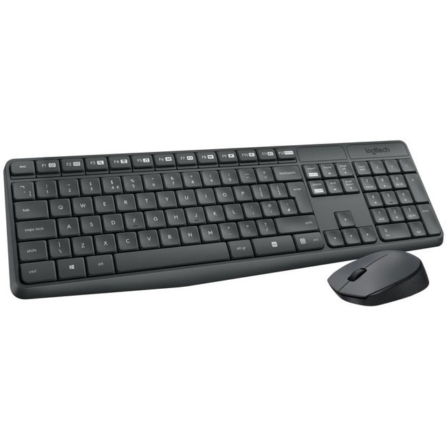 Logitech MK235 Wireless Keyboard and Mouse Combo for Windows, 2.4 GHz Wireless Unifying USB Receiver, 15 FN Keys, Long Battery Life, Compatible with PC, Laptop (French Layout)