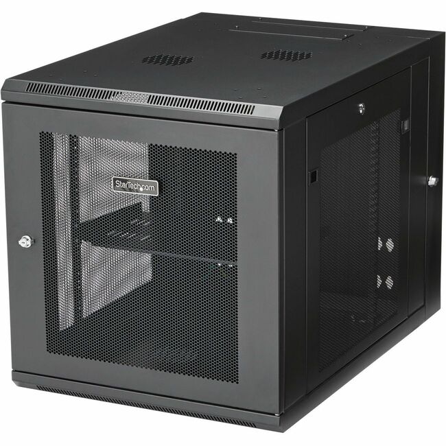 StarTech.com 12U 19" Wall Mount Network Cabinet - 24" Deep Hinged Vented Server Room Enclosure Locking Flexible IT Equipment Rack w/Shelf