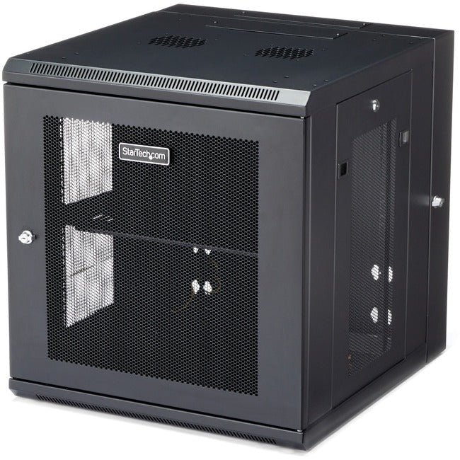 StarTech.com 12U 19" Wall Mount Network Cabinet - 20" Deep Hinged Locking IT Data Enclosure - Flexible Vented Rack w/Shelf - Switch Depth