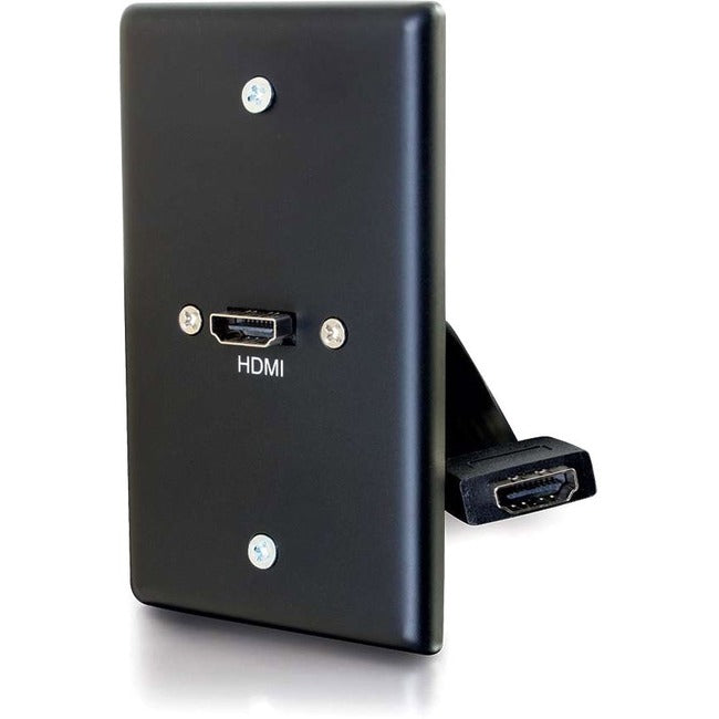 C2G 1-Gang HDMI Pass Through Wall Plate - Black