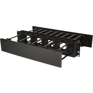 Ortronics Horizontal Cable Manager - Double Sided - 19 in mounting x 2 rack unit - Black