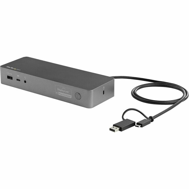 StarTech.com Station d'accueil USB-C et USB-A - Station d'accueil hybride universelle pour ordinateur portable avec alimentation 100 W - Double écran 4K 60 Hz HDMI et DisplayPort