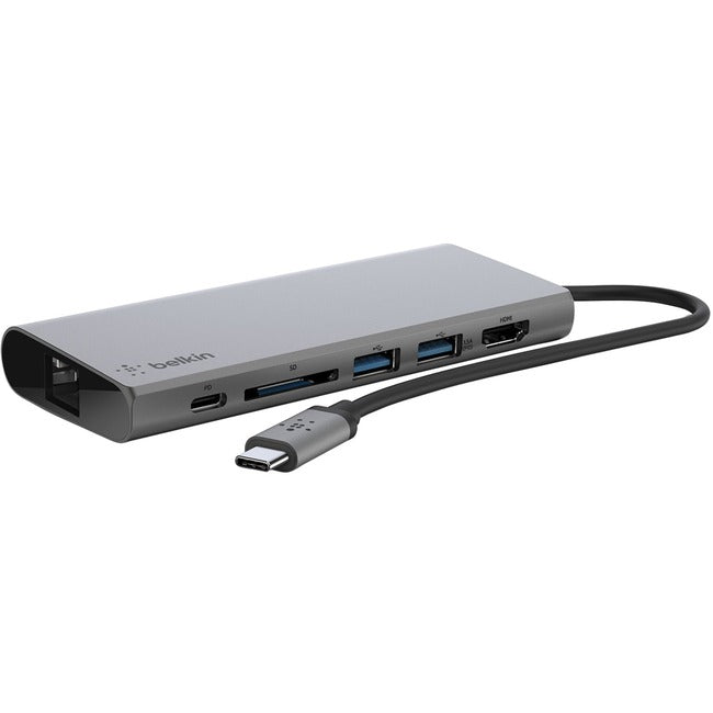 Adaptateur multiport USB-C 6 en 1 Belkin, station d'accueil pour ordinateur portable, HDMI 4K, PD 60 W