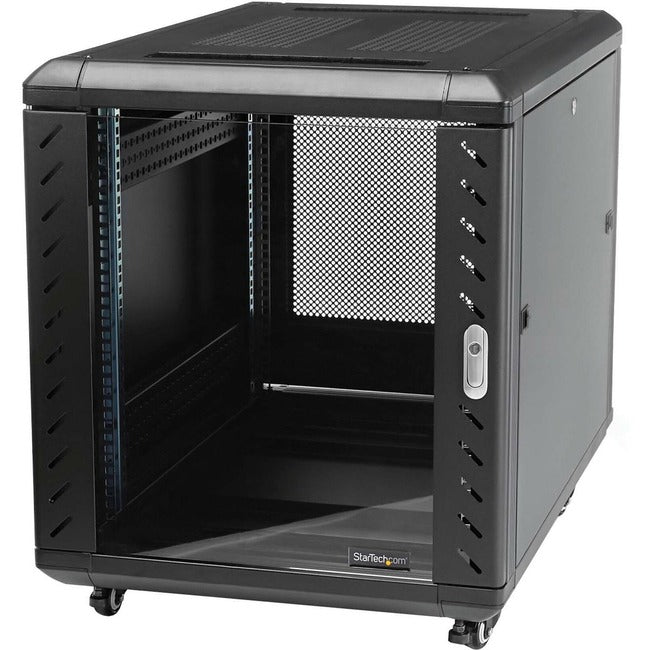 StarTech.com Armoire de serveur 15U à 4 montants, armoire de données 19 pouces pour ordinateur/équipement informatique, rack réseau domestique, rack de serveur demi-hauteur