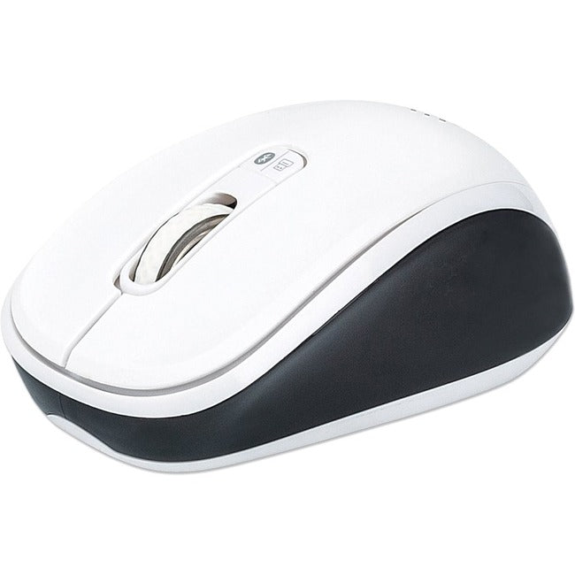 Souris double mode Manhattan, Bluetooth 4.0 et sans fil 2,4 GHz, 800/1200/1600 ppp, trois boutons avec molette de défilement, noir et blanc, garantie de trois ans, boîte