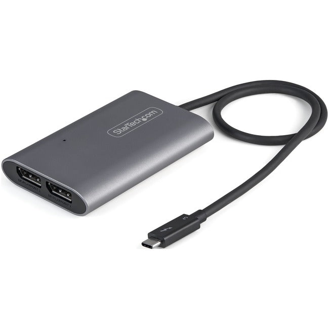 Adaptateur StarTech.com Thunderbolt 3 vers double DisplayPort DP 1.4 - Adaptateur vidéo pour moniteur double 4K 60 Hz ou simple 8K/5K TB3 vers DP - Mac/Windows