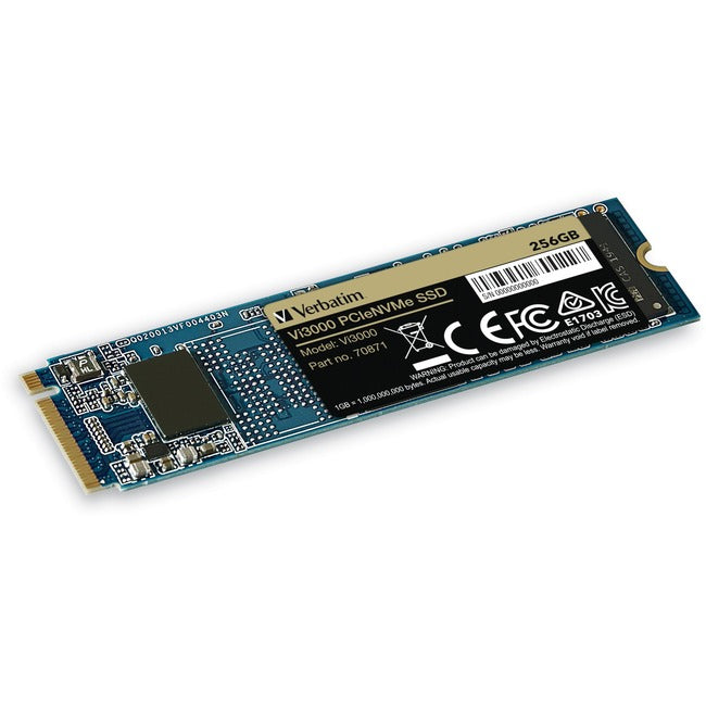 Verbatim Vi3000 256 GB Solid State Drive - M.2 2280 Internal - PCI Express NVMe (PCI Express NVMe 3.0 x4)